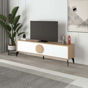 meg-GP037-0250,2-2 ΕΠΙΠΛΟ ΤΗΛΕΟΡΑΣΗΣ GORA MEGAPAP ΧΡΩΜΑ SAPPHIRE OAK - ΛΕΥΚΟ 180X35,6X51ΕΚ.