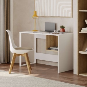 meg-GP037-0252,1-0 ΓΡΑΦΕΙΟ ΕΡΓΑΣΙΑΣ CUBO MEGAPAP ΧΡΩΜΑ ΛΕΥΚΟ - SAPPHIRE OAK 110X50X75ΕΚ.