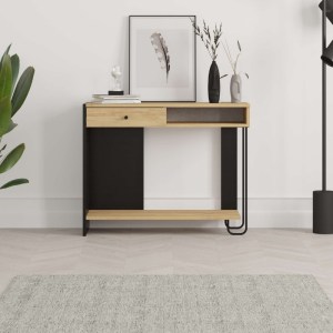 meg-GP037-0253,1-1 ΚΟΝΣΟΛΑ SIRIUS MEGAPAP ΧΡΩΜΑ SAPPHIRE OAK - SILKY BLACK 100X35X79ΕΚ.