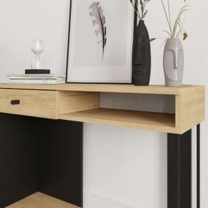 meg-GP037-0253,1-3 ΚΟΝΣΟΛΑ SIRIUS MEGAPAP ΧΡΩΜΑ SAPPHIRE OAK - SILKY BLACK 100X35X79ΕΚ.