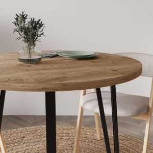 meg-GP037-0254,1-3 ΤΡΑΠΕΖΙ XANA MEGAPAP ΧΡΩΜΑ SEPET OAK Ø90X77,5ΕΚ.