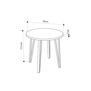 meg-GP037-0254,1-5 ΤΡΑΠΕΖΙ XANA MEGAPAP ΧΡΩΜΑ SEPET OAK Ø90X77,5ΕΚ.