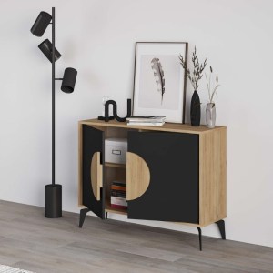 meg-GP037-0255,1-1 ΜΠΟΥΦΕΣ GORA MEGAPAP ΧΡΩΜΑ SAPPHIRE OAK - SILKY BLACK 110X40X82ΕΚ.