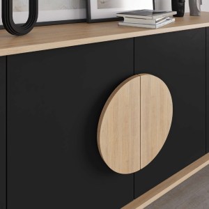 meg-GP037-0256,1-3 ΜΠΟΥΦΕΣ GORA MEGAPAP ΧΡΩΜΑ SAPPHIRE OAK - SILKY BLACK 180X40X82ΕΚ.