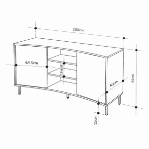 meg-GP037-0257,1-5 ΜΠΟΥΦΕΣ FREM MEGAPAP ΧΡΩΜΑ ASH GREEN 150X40X81ΕΚ.