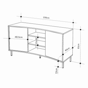 meg-GP037-0257,1-6 ΜΠΟΥΦΕΣ FREM MEGAPAP ΧΡΩΜΑ ASH GREEN 150X40X81ΕΚ.