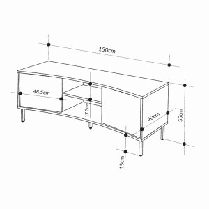 meg-GP037-0258,1-6 ΕΠΙΠΛΟ ΤΗΛΕΟΡΑΣΗΣ FREM MEGAPAP ΧΡΩΜΑ ASH GREEN 150X40X55ΕΚ.
