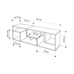 meg-GP037-0260,1-4 ΕΠΙΠΛΟ ΤΗΛΕΟΡΑΣΗΣ GLIS MEGAPAP ΠΟΛΥΜΟΡΦΙΚΟ ΧΡΩΜΑ SAPPHIRE OAK - ΛΕΥΚΟ 145X35X44,8ΕΚ.