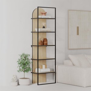 meg-GP037-0261,1-0 ΒΙΒΛΙΟΘΗΚΗ ARCHY MEGAPAP ΧΡΩΜΑ SAPPHIRE OAK 53X31,7X180ΕΚ.