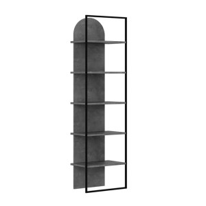meg-GP037-0261,2-3 ΒΙΒΛΙΟΘΗΚΗ ARCHY MEGAPAP ΧΡΩΜΑ ΓΚΡΙ ΡΕΤΡΟ 53X31,7X180ΕΚ.