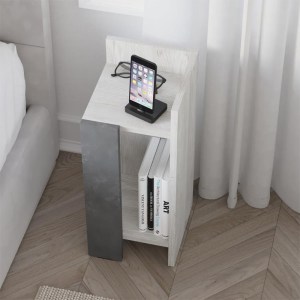 meg-GP037-0264,1-1 ΚΟΜΟΔΙΝΟ ELOS MEGAPAP ΔΕΞΙ ΧΡΩΜΑ ΛΕΥΚΟ ΑΝΤΙΚΕ - ΓΚΡΙ ΡΕΤΡΟ 25X27X60ΕΚ.