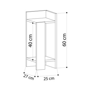meg-GP037-0264,2-3 ΚΟΜΟΔΙΝΟ ELOS MEGAPAP ΔΕΞΙ ΧΡΩΜΑ SAPPHIRE OAK - ΑΝΘΡΑΚΙ 25X27X60ΕΚ.