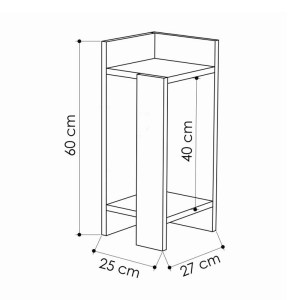 meg-GP037-0265,2-3 ΚΟΜΟΔΙΝΟ ELOS MEGAPAP ΑΡΙΣΤΕΡΟ ΧΡΩΜΑ SAPPHIRE OAK - ΑΝΘΡΑΚΙ 25X27X60ΕΚ.