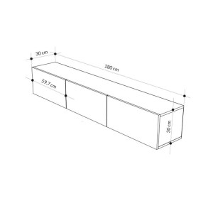 meg-GP037-0267,1-6 ΕΠΙΠΛΟ ΤΗΛΕΟΡΑΣΗΣ ΕΠΙΤΟΙΧΙΟ FRANCY MEGAPAP ΧΡΩΜΑ SANDSTONE 180X30X30ΕΚ.