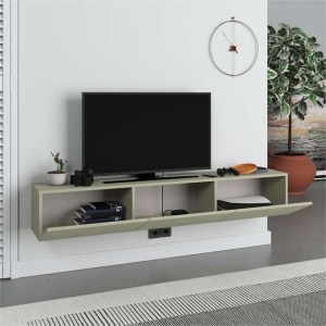 meg-GP037-0267,2-1 ΕΠΙΠΛΟ ΤΗΛΕΟΡΑΣΗΣ ΕΠΙΤΟΙΧΙΟ FRANCY MEGAPAP ΧΡΩΜΑ ASH GREEN 180X30X30ΕΚ.