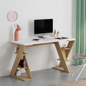 meg-GP037-0268,2-0 ΓΡΑΦΕΙΟ ΕΡΓΑΣΙΑΣ PAPILLON MEGAPAP ΧΡΩΜΑ SAPPHIRE OAK - ΛΕΥΚΟ 137X60X75ΕΚ