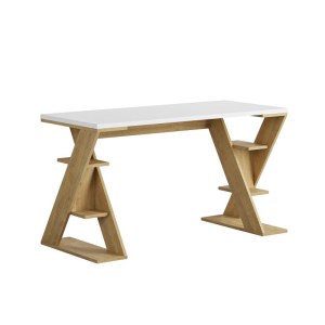 meg-GP037-0268,2-3 ΓΡΑΦΕΙΟ ΕΡΓΑΣΙΑΣ PAPILLON MEGAPAP ΧΡΩΜΑ SAPPHIRE OAK - ΛΕΥΚΟ 137X60X75ΕΚ
