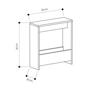meg-GP037-0270,1-3 ΤΡΑΠΕΖΑΚΙ ΒΟΗΘΗΤΙΚΟ SIMPI MEGAPAP ΧΡΩΜΑ ΛΕΥΚΟ 55X20X60ΕΚ.