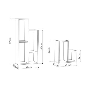 meg-GP037-0271,1-3 ΡΑΦΙΕΡΑ - ΑΝΘΟΣΤΗΛΗ SULE MEGAPAP ΧΡΩΜΑ SAPPHIRE OAK 84X20X89ΕΚ.