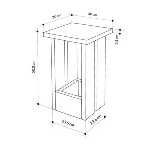 meg-GP037-0272,1-4 ΤΡΑΠΕΖΑΚΙ ΒΟΗΘΗΤΙΚΟ TASOS MEGAPAP ΧΡΩΜΑ ΛΕΥΚΟ 30X30X50,3ΕΚ.