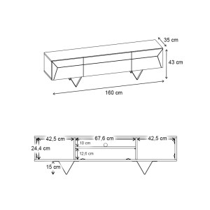 meg-GP037-0288,1-5 ΕΠΙΠΛΟ ΤΗΛΕΟΡΑΣΗΣ JACOMEN MEGAPAP ΧΡΩΜΑ SAPPHIRE OAK 160X35X43ΕΚ.