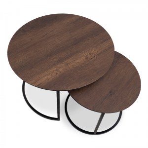 meg-GP038-0002,1-2 ΤΡΑΠΕΖΑΚΙΑ ΣΑΛΟΝΙΟΥ GARY MEGAPAP MDF - ΜΕΤΑΛΛΙΚΟ ΧΡΩΜΑ ΚΑΡΥΔΙ 65X65X44ΕΚ.