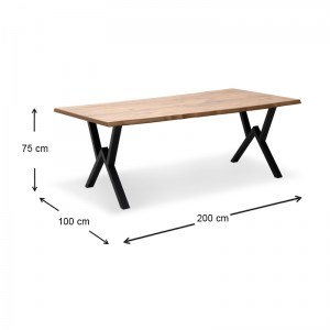 meg-GP038-0005,1-5 ΤΡΑΠΕΖΙ WALTER MEGAPAP MDF - ΜΕΤΑΛΛΙΚΟ ΧΡΩΜΑ ΑΚΑΚΙΑΣ 200X100X75ΕΚ.