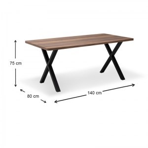 meg-GP038-0006,2-4 ΤΡΑΠΕΖΙ JEREMY MEGAPAP MDF - ΜΕΤΑΛΛΙΚΟ ΧΡΩΜΑ ΚΑΡΥΔΙ 140X80X75ΕΚ.