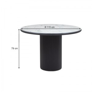 meg-GP038-0024,1-4 ΤΡΑΠΕΖΙ BORNO MEGAPAP ΧΡΩΜΑ ΜΑΥΡΟ - ΛΕΥΚΟ ΕΦΕ ΜΑΡΜΑΡΟΥ Ø115X79 ΕΚ.