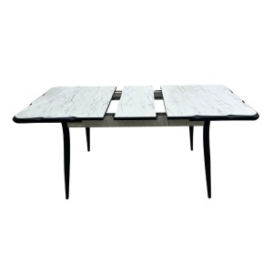 meg-GP038-0026,1-5 ΤΡΑΠΕΖΙ KAREN MEGAPAP ΕΠΕΚΤΕΙΝΟΜΕΝΟ ΧΡΩΜΑ ΛΕΥΚΟ - ΜΑΥΡΟ 130/160X80X75ΕΚ.