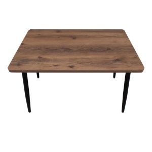 meg-GP038-0028,2-4 ΤΡΑΠΕΖΙ LEVICO MEGAPAP MDF - ΜΕΤΑΛΛΙΚΟ ΧΡΩΜΑ ΚΑΠΝΙΣΤΗ ΚΑΡΥΔΙΑ 130X75X75ΕΚ.