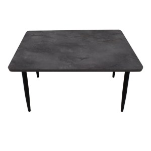 meg-GP038-0028,3-4 ΤΡΑΠΕΖΙ LEVICO MEGAPAP MDF - ΜΕΤΑΛΛΙΚΟ ΧΡΩΜΑ ΣΚΟΥΡΟ ΓΚΡΙ ΣΚΥΡΟΔΕΜΑΤΟΣ 130X75X75ΕΚ.