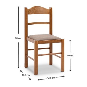 meg-GP039-0006,1-5 ΚΑΡΕΚΛΑ ΤΡΑΠΕΖΑΡΙΑΣ VIRGINIA MEGAPAP ΑΠΟ ΜΑΣΙΦ ΞΥΛΟ ΟΞΙΑΣ ΧΡΩΜΑ ΚΑΡΥΔΙ 42,5X42,5X88ΕΚ.