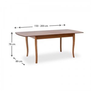 meg-GP039-0009,1-9 ΤΡΑΠΕΖΙ BELFAST MEGAPAP ΜΑΣΙΦ ΞΥΛΟ-MDF ΕΠΕΚΤΕΙΝΟΜΕΝΟ ΧΡΩΜΑ ΚΑΡΥΔΙ 150/200X89X78ΕΚ.