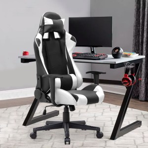 meg-GP040-0008,3-2 ΚΑΡΕΚΛΑ ΓΡΑΦΕΙΟΥ GAMING ALONSO MEGAPAP ΑΠΟ ΤΕΧΝΟΔΕΡΜΑ ΧΡΩΜΑ ΛΕΥΚΟ - ΜΑΥΡΟ 67X70X125/135 ΕΚ.