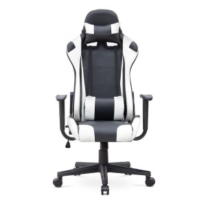 meg-GP040-0008,3-3 ΚΑΡΕΚΛΑ ΓΡΑΦΕΙΟΥ GAMING ALONSO MEGAPAP ΑΠΟ ΤΕΧΝΟΔΕΡΜΑ ΧΡΩΜΑ ΛΕΥΚΟ - ΜΑΥΡΟ 67X70X125/135 ΕΚ.