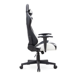 meg-GP040-0008,3-4 ΚΑΡΕΚΛΑ ΓΡΑΦΕΙΟΥ GAMING ALONSO MEGAPAP ΑΠΟ ΤΕΧΝΟΔΕΡΜΑ ΧΡΩΜΑ ΛΕΥΚΟ - ΜΑΥΡΟ 67X70X125/135 ΕΚ.