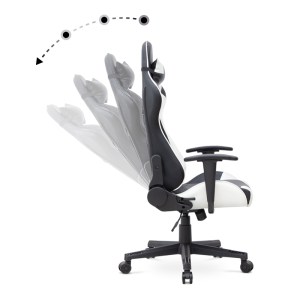 meg-GP040-0008,3-6 ΚΑΡΕΚΛΑ ΓΡΑΦΕΙΟΥ GAMING ALONSO MEGAPAP ΑΠΟ ΤΕΧΝΟΔΕΡΜΑ ΧΡΩΜΑ ΛΕΥΚΟ - ΜΑΥΡΟ 67X70X125/135 ΕΚ.