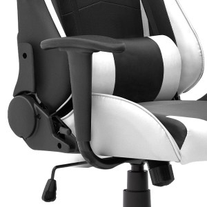 meg-GP040-0008,3-8 ΚΑΡΕΚΛΑ ΓΡΑΦΕΙΟΥ GAMING ALONSO MEGAPAP ΑΠΟ ΤΕΧΝΟΔΕΡΜΑ ΧΡΩΜΑ ΛΕΥΚΟ - ΜΑΥΡΟ 67X70X125/135 ΕΚ.