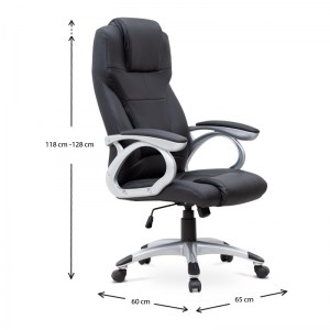 meg-GP040-0009,1-8 ΚΑΡΕΚΛΑ ΓΡΑΦΕΙΟΥ ΔΙΕΥΘΥΝΤΙΚΗ LUCA MEGAPAP ΑΠΟ ΤΕΧΝΟΔΕΡΜΑ ΧΡΩΜΑ ΜΑΥΡΟ 65X60X118/128ΕΚ.