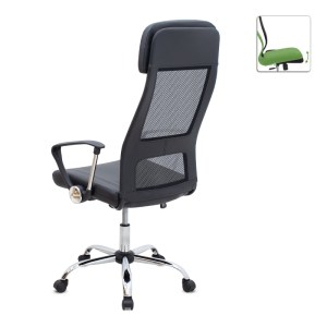 meg-GP040-0014,1-1 ΚΑΡΕΚΛΑ ΓΡΑΦΕΙΟΥ OVIS MEGAPAP ΜΕ ΤΕΧΝΟΔΕΡΜΑ ΚΑΙ ΥΦΑΣΜΑ MESH ΧΡΩΜΑ ΜΑΥΡΟ 63X63X119/129ΕΚ.