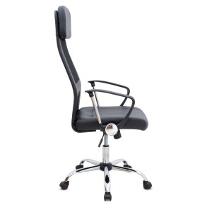 meg-GP040-0014,1-4 ΚΑΡΕΚΛΑ ΓΡΑΦΕΙΟΥ OVIS MEGAPAP ΜΕ ΤΕΧΝΟΔΕΡΜΑ ΚΑΙ ΥΦΑΣΜΑ MESH ΧΡΩΜΑ ΜΑΥΡΟ 63X63X119/129ΕΚ.