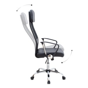 meg-GP040-0014,1-5 ΚΑΡΕΚΛΑ ΓΡΑΦΕΙΟΥ OVIS MEGAPAP ΜΕ ΤΕΧΝΟΔΕΡΜΑ ΚΑΙ ΥΦΑΣΜΑ MESH ΧΡΩΜΑ ΜΑΥΡΟ 63X63X119/129ΕΚ.