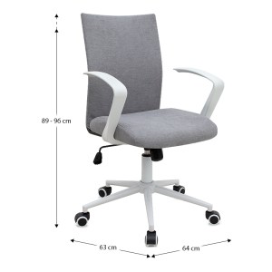 meg-GP040-0015,1-8 ΚΑΡΕΚΛΑ ΓΡΑΦΕΙΟΥ BERLIN MEGAPAP ΥΦΑΣΜΑΤΙΝΗ ΧΡΩΜΑ ΓΚΡΙ - ΛΕΥΚΟ 64X63X89/96ΕΚ.
