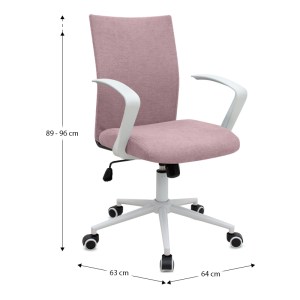 meg-GP040-0015,2-8 ΚΑΡΕΚΛΑ ΓΡΑΦΕΙΟΥ BERLIN MEGAPAP ΥΦΑΣΜΑΤΙΝΗ ΧΡΩΜΑ ΡΟΖ - ΛΕΥΚΟ 64X63X89/96ΕΚ.