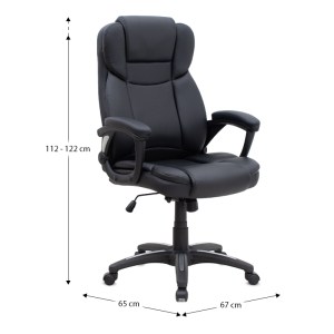 meg-GP040-0018,1-10 ΚΑΡΕΚΛΑ ΓΡΑΦΕΙΟΥ ΔΙΕΥΘΥΝΤΙΚΗ MORGAN MEGAPAP ΑΠΟ ΤΕΧΝΟΔΕΡΜΑ ΧΡΩΜΑ ΜΑΥΡΟ 67X65X112/122ΕΚ.