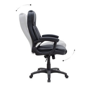 meg-GP040-0018,1-5 ΚΑΡΕΚΛΑ ΓΡΑΦΕΙΟΥ ΔΙΕΥΘΥΝΤΙΚΗ MORGAN MEGAPAP ΑΠΟ ΤΕΧΝΟΔΕΡΜΑ ΧΡΩΜΑ ΜΑΥΡΟ 67X65X112/122ΕΚ.