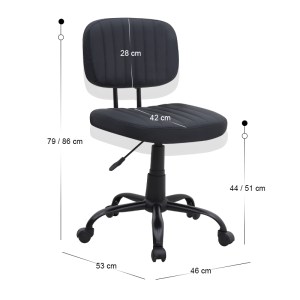 meg-GP040-0023,1-9 ΚΑΡΕΚΛΑ ΓΡΑΦΕΙΟΥ ROMANO MEGAPAP ΑΠΟ ΤΕΧΝΟΔΕΡΜΑ ΧΡΩΜΑ ΜΑΥΡΟ 46X53X79/86ΕΚ.