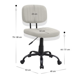 meg-GP040-0023,2-9 ΚΑΡΕΚΛΑ ΓΡΑΦΕΙΟΥ ROMANO MEGAPAP ΑΠΟ ΤΕΧΝΟΔΕΡΜΑ ΧΡΩΜΑ ΛΕΥΚΟ 46X53X79/86ΕΚ.