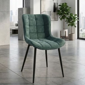 meg-GP040-0024,3-1 ΚΑΡΕΚΛΑ ΤΡΑΠΕΖΑΡΙΑΣ CHIARA MEGAPAP ΠΡΑΣΙΝΟ ΥΦΑΣΜΑ - ΜΕΤΑΛΛΙΚΟ ΜΑΥΡΟ ΠΟΔΙ 48X58X81ΕΚ.